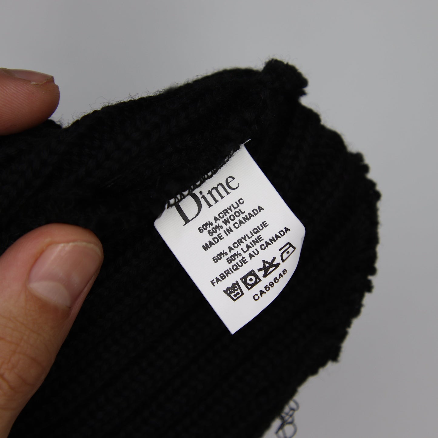 Tuque Dime Rib 50% Laine De Merino Beanie Noir