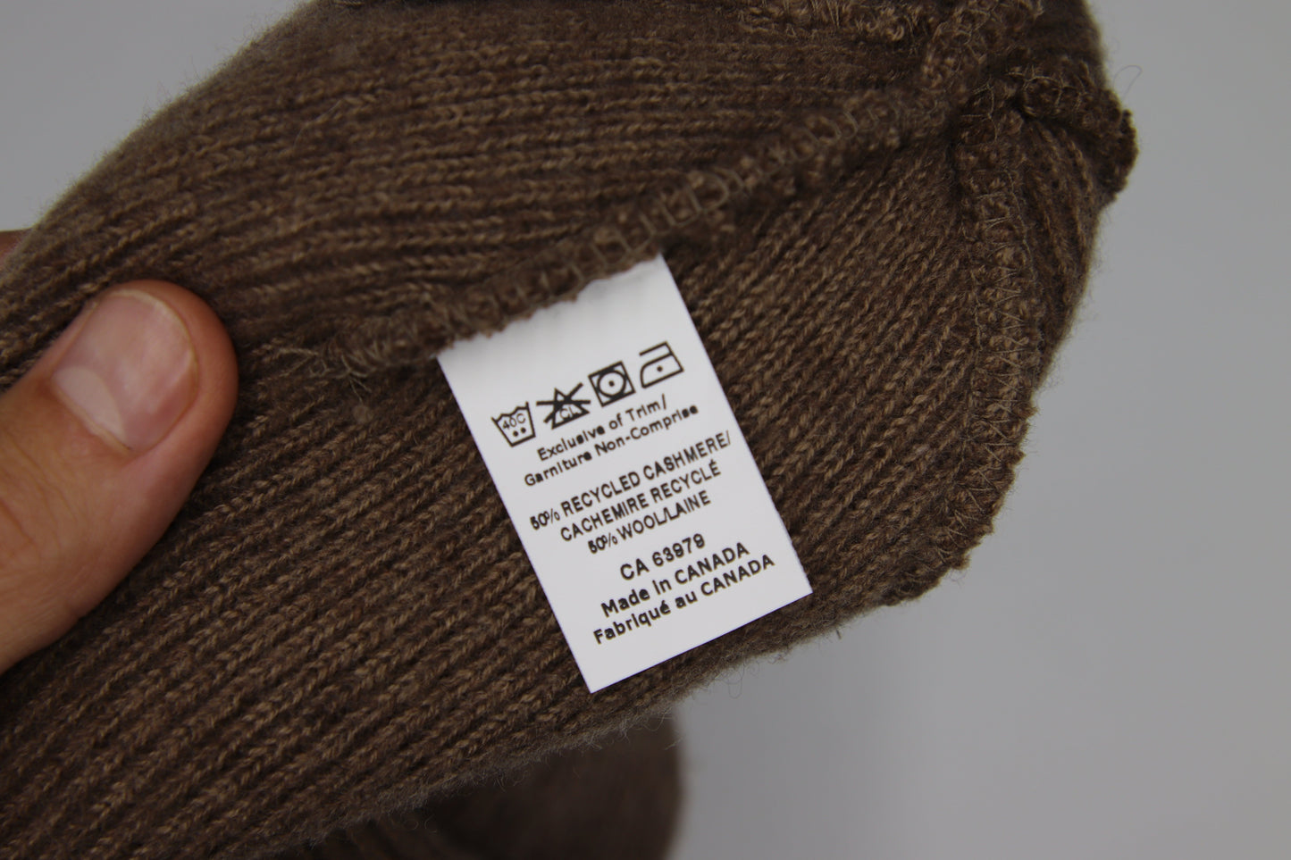 Tuque 50% Cashmere Recyclé 50% Laine De Merino Beanie Brun