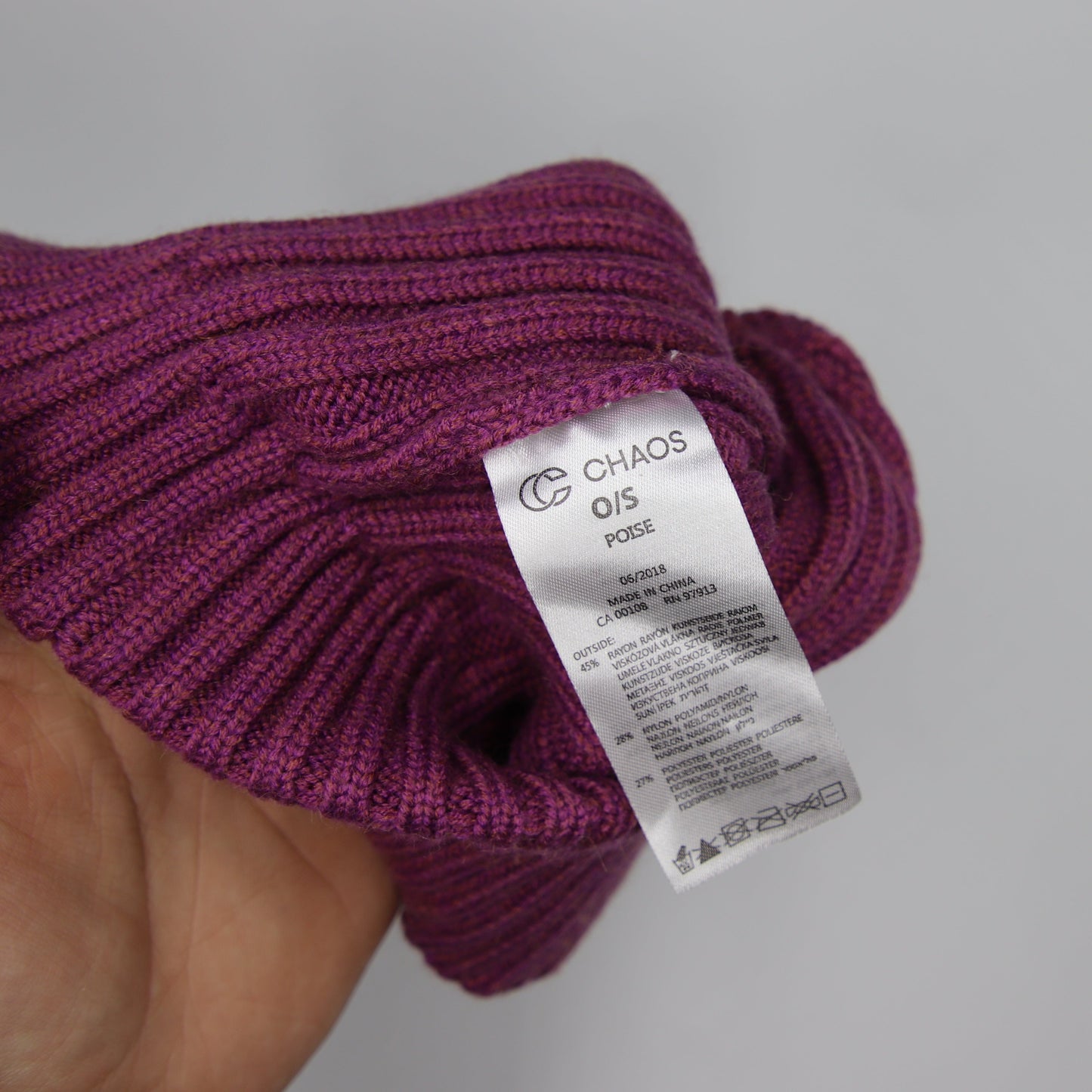 Tuque Chaos Rib 45% Rayon Beanie Mauve