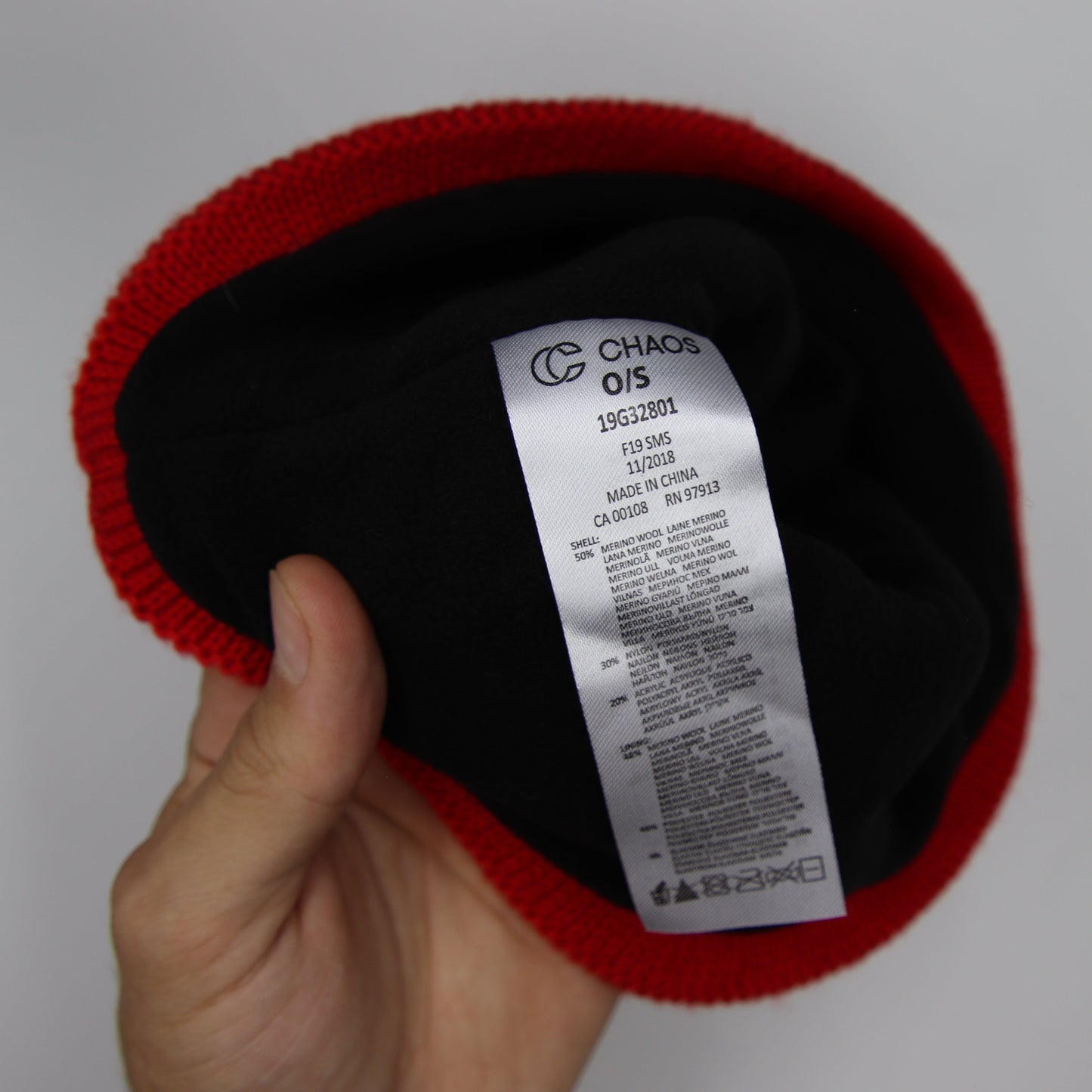 Tuque Chaos 50% Laine De Merino Beanie Rouge