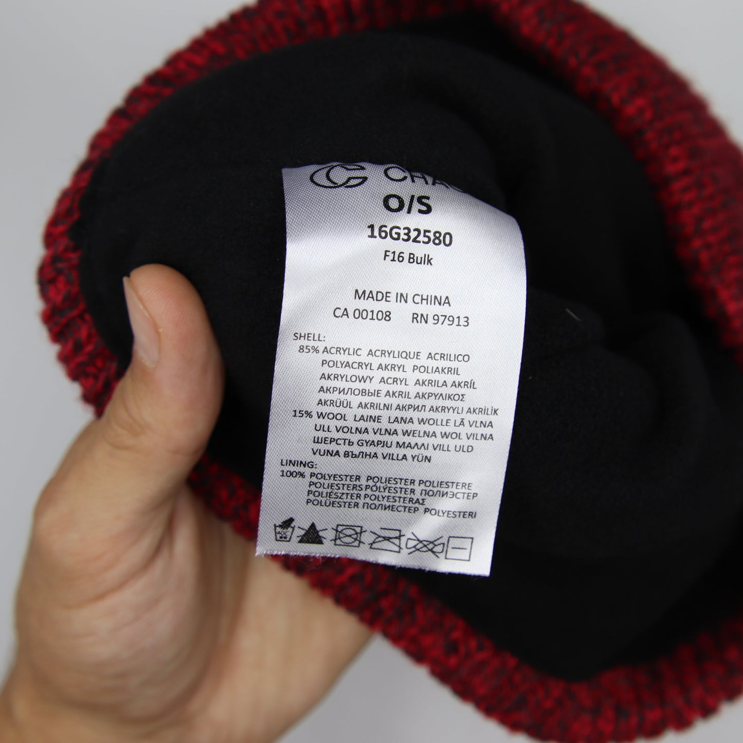 Tuque Chaos Twisted Stripe 15% Laine De Merino Beanie Rouge Noir