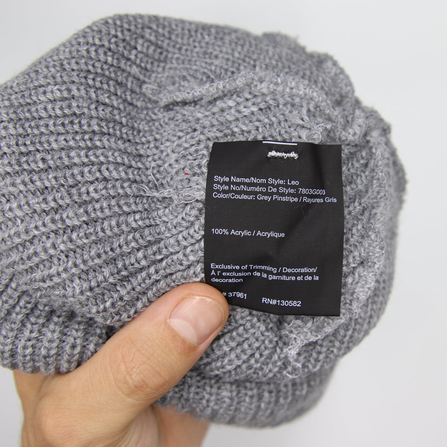 Tuque Leo Beanie Rayures Gris