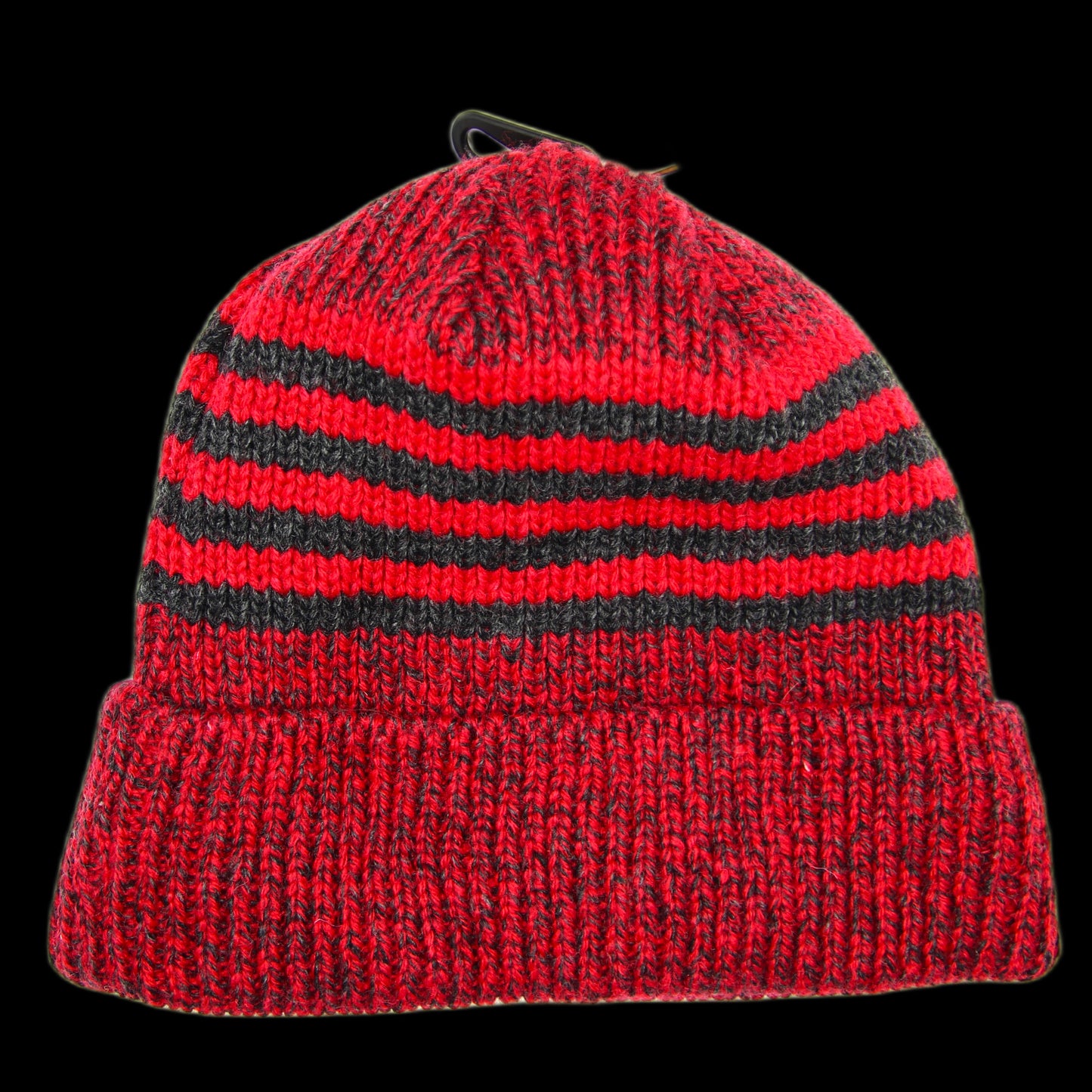 Tuque Chaos Twisted Stripe 15% Laine De Merino Beanie Rouge Noir