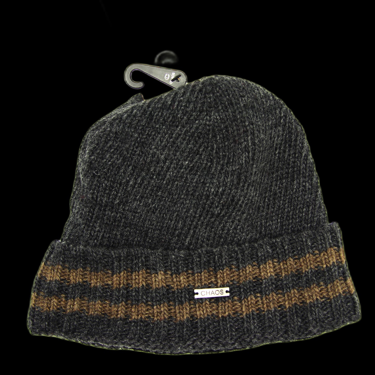 Tuque Chaos Barry Double Stripe Beanie 15% Laine De Merino Heather Noir