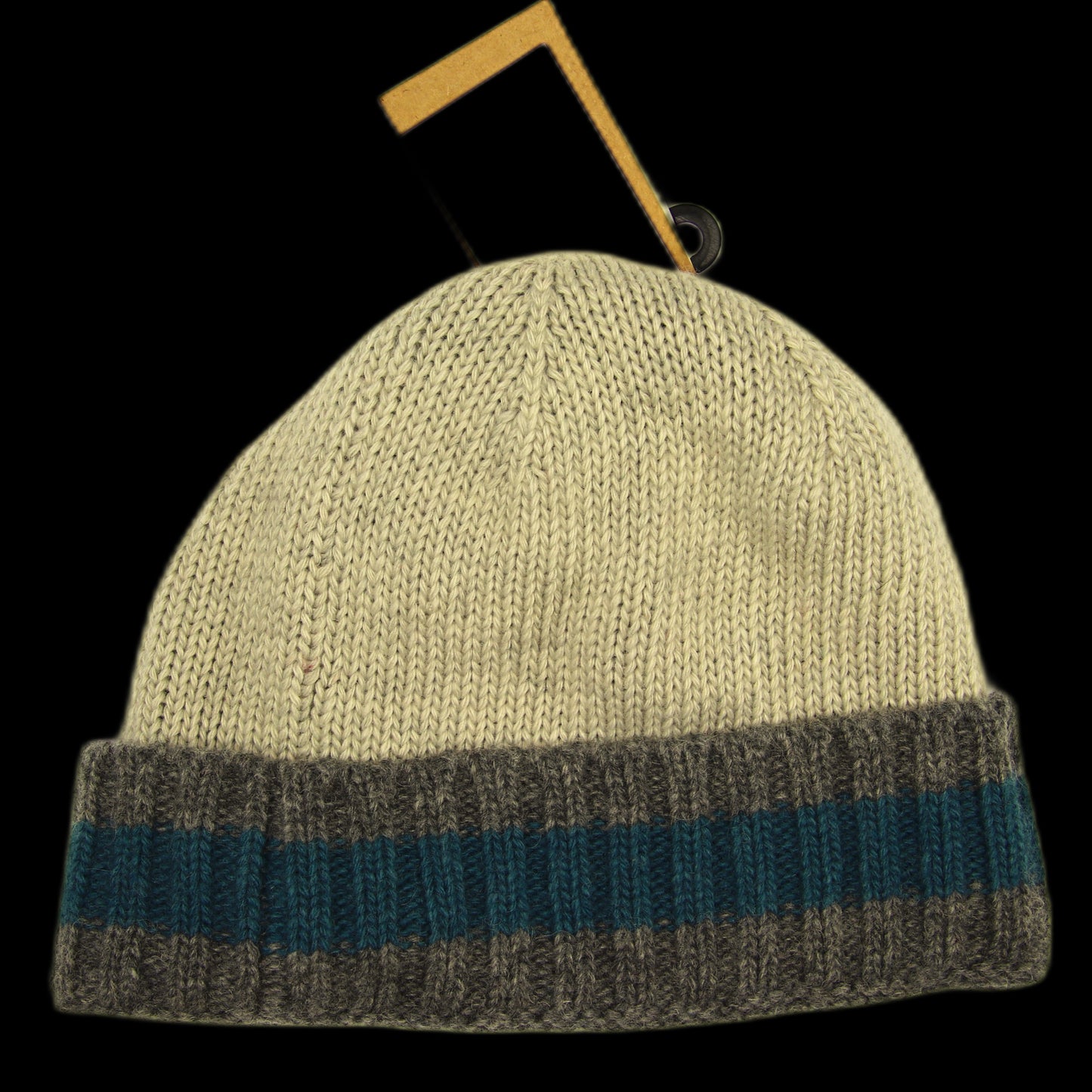 Tuque Chaos Lignes 15% Laine De Merino Beanie Gris Bleu